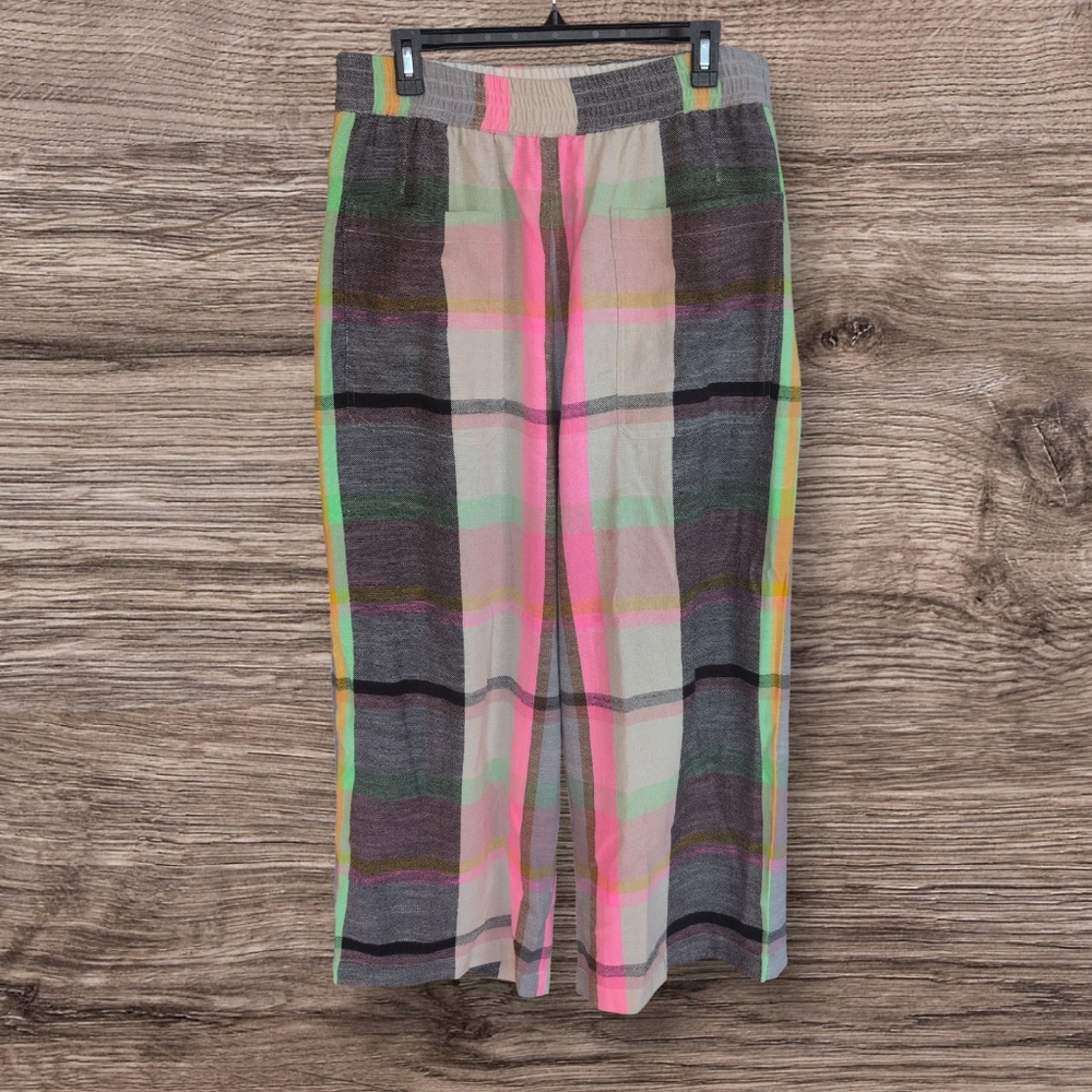 DAMAGED Ace & Jig Neon Plaid Wide Leg Pants